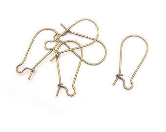 100 Earwires Kidney Earring 16mm Silver Gold Bronze Gunmetal Jewellery Findings 