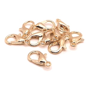 100 or 500 BULK 7x12 mm Light Rose gold Lobster Clasps, Claw Clasps, Wholesale Necklace Clasp | Ships Immediately from USA | LR038
