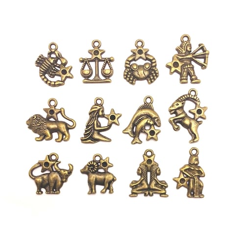12 or 60 BULK Tiny Zodiac Character Charms Astrology Birth Etsy