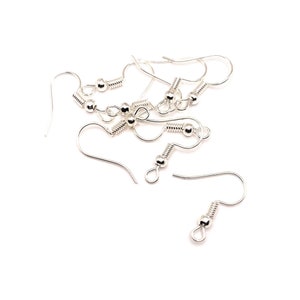 100 or 500 BULK Bright Silver Fish Hook Earring Wires, French Hook Earrings, Wholesale Findings | Ships Immediately from USA | SL018