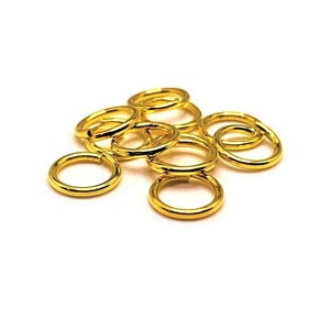 100, 500 or 1,000 8 mm Gold Jump Rings, Bulk Findings, Open Rings, 18 gauge, 18 g, Thick Rings | Ships Immediately from USA | GL951