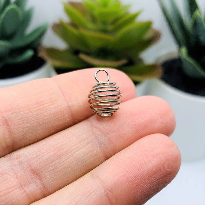 4 20 or 50 BULK Bead Cages Silver Cage Charm Spiral Cage Etsy