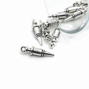 4, 20 or 50 BULK Silver 3D Doctor Syringe Charm, Nurse, RN, 7 x 25 mm | Ships Immediately from USA | AS1309