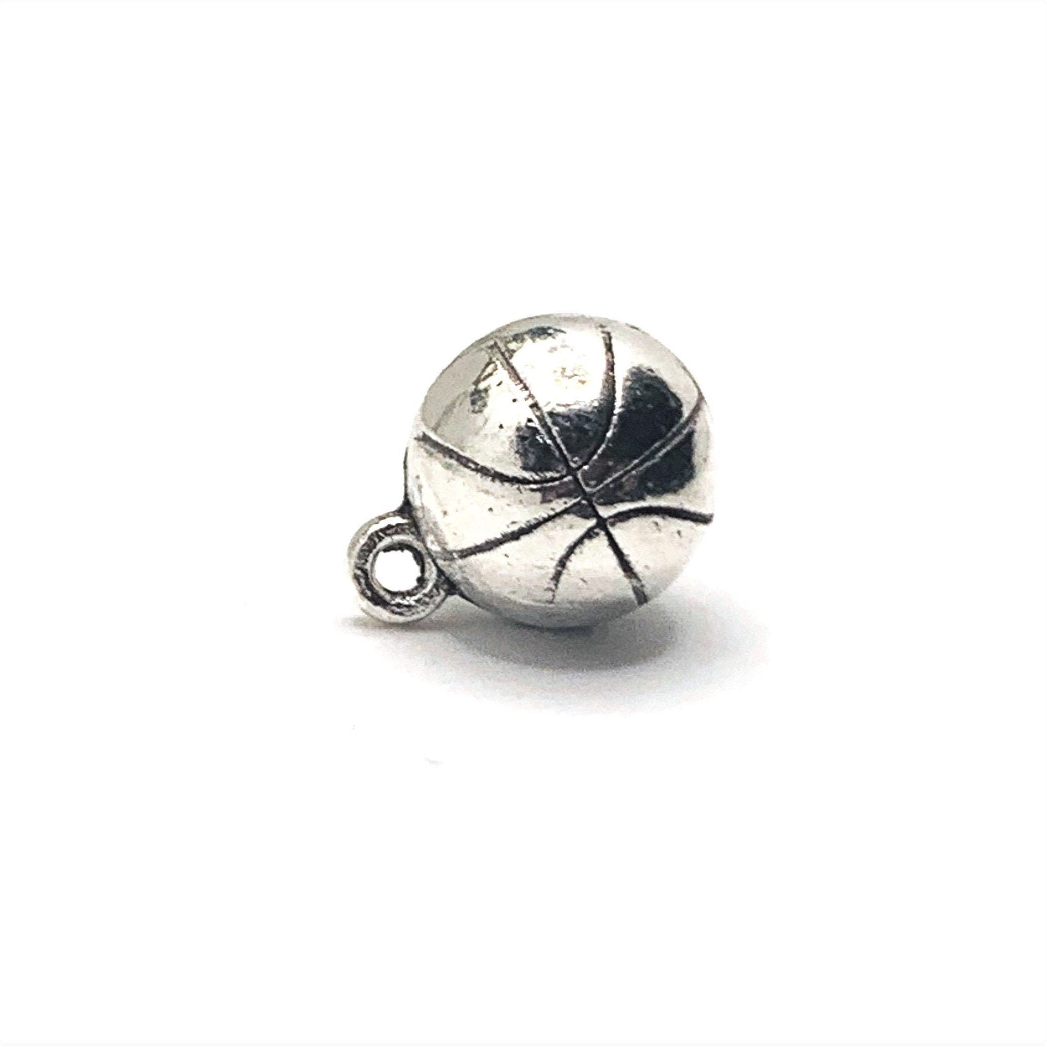 4 20 or 50 BULK Silver Basketball Charms 3D Sports Charm Etsy UK