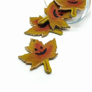 1, 4 oder 20 BULK Acryl Herbst Ahornblatt Anhänger, Halloween-Charms, große Anhänger | Versand sofort aus den USA | BW1577