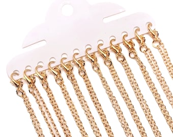 12 or 72 Pack BULK 18&quot; Rose Gold Plated Chains, Pre-made Chain with Lobster Clasp, 18&quot; Necklaces | Ships Immediately from USA | RG095