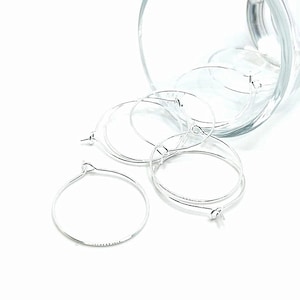 4, 20 or 50 BULK Silver Plated Wine Rings, 25mm, 20g wire, Wine Ring Base, DIY Rings | Ships Immediately from USA | SL1575