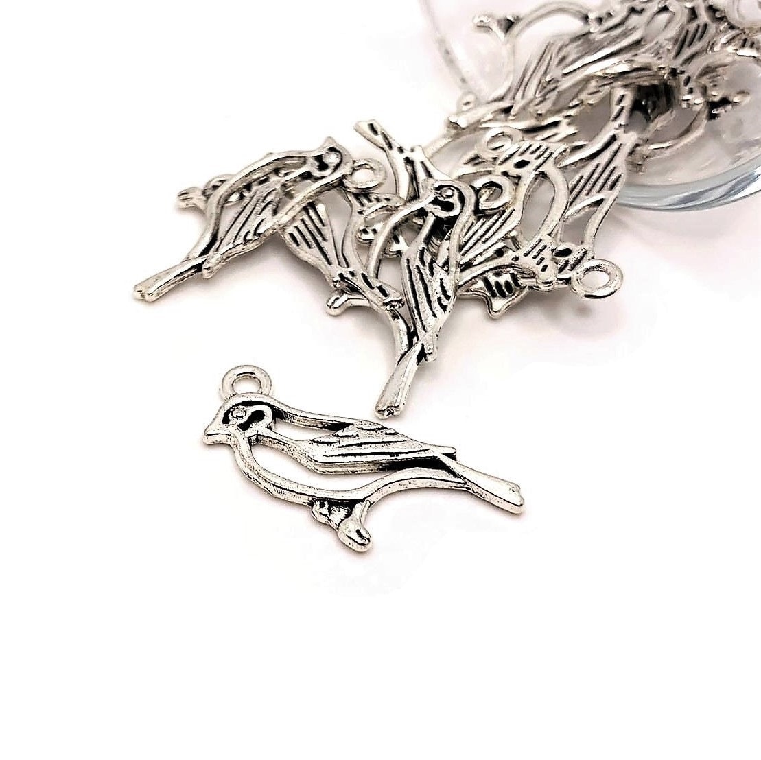 Bird Nest Charms 24mm Antiqued Silver Plated Pendants C5912 2 5 Or 10pcs Rkbfhedbvb9fvera