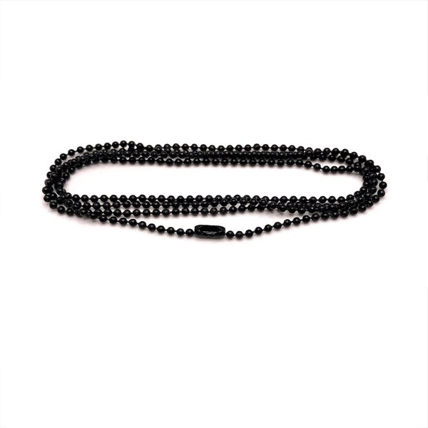 10 or 50 Pack BULK 23" Black Ball Chains, Pre-made Necklace Chain, Black Ball Chain | Ships Immediately from USA | BK1158