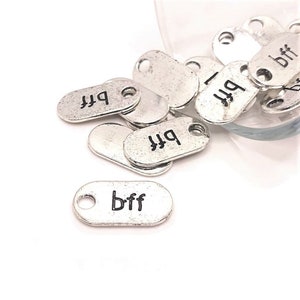 4, 20 of 50 BULK zilveren BFF-bedels, bff-tag, Best Friends-bedel, Partners in Crime, 18 x 9 mm | Wordt onmiddellijk verzonden vanuit de VS | AS386