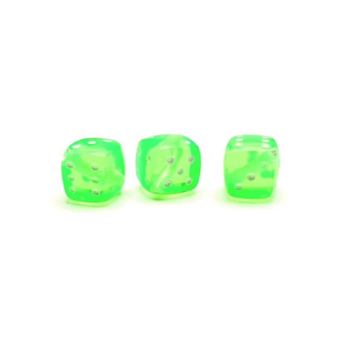 4 20 or 50 BULK Neon Green Dice Beads Green Spacer Charm Etsy