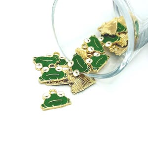 1, 4, 20 or 50 BULK Cute Green Grumpy Frog Charms | Ships Quickly from USA | GR1975