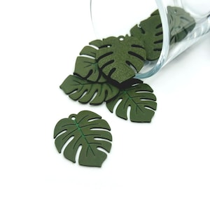 1, 4, or 20 BULK Green Monstera Leaf Charms, Leave charms, Green Leaf Charms, Custom Charms | Ships Quickly from USA | GR1935