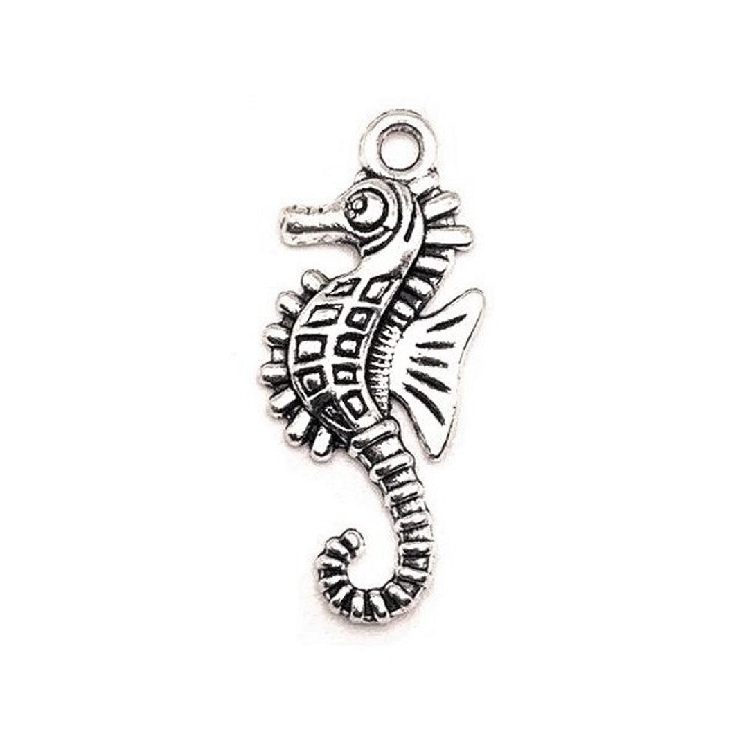 4 20 or 50 BULK Silver Seahorse Charms Ocean Sea Horse Etsy