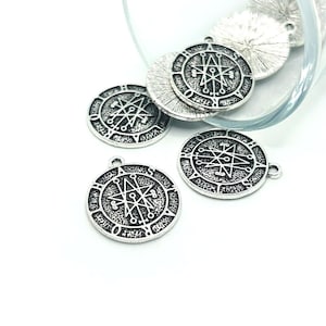 1, 4, 20 oder 50 BULK Stück Astaroth Sigil Anhänger Charm, Antik Silber, Dämon Sigil, Satanisch, Luzifer, Teufel Symbol | Schiffe USA | AS1501