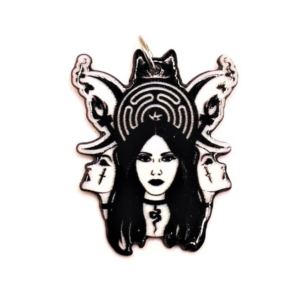 1, 4 or 20 Pieces: Hecate and Moth Witchy Halloween Charms - Double Sided