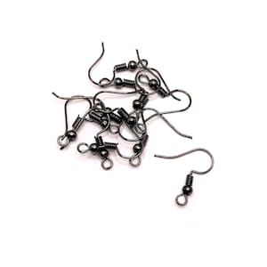 100 or 500 BULK Gunmetal Gray Fish Hook Earring Wires, French Hook Earrings, Wholesale Findings | Ships Immediately from USA | GM018
