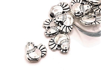 4, 20 or 50 BULK Silver Chicken Charms, Hen, Farm, Double Sided, 13x13mm | Ships Immediately from USA | AS508