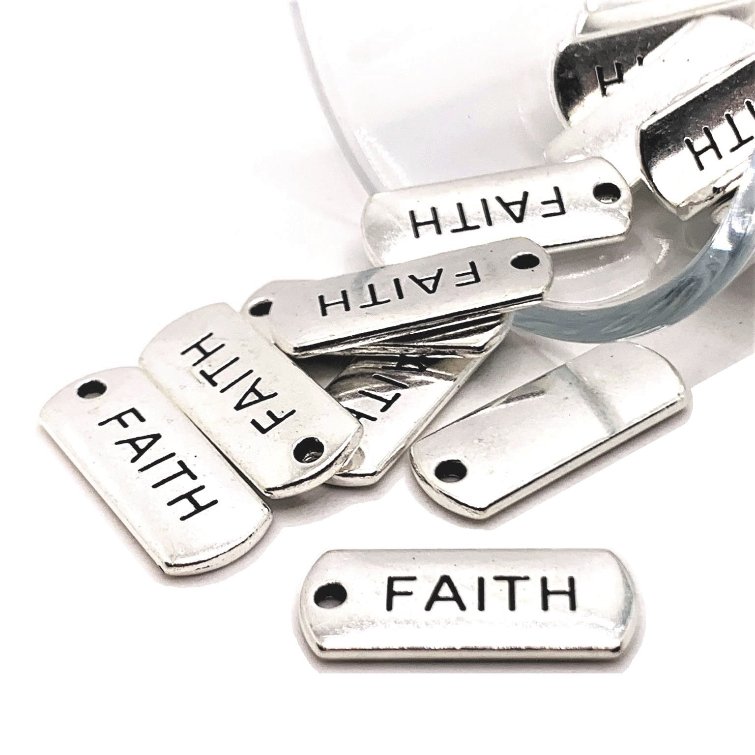Word Charm - Blessed - Rhodium on Sterling Silver Nontarnish Word Charm - Blessed - Rhodium on Sterling Silver Nontarnish
