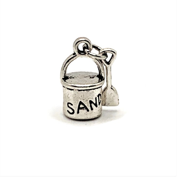 4, 20 or 50 BULK Sand Pail Charms, Silver Beach Charm, Bucket and Shovel  Vacation, 3D, 30x8mm Ships Immediately From USA AS131 