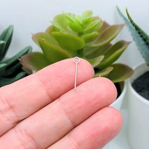 May include: A silver-toned head pin with a small loop at the top. The pin is approximately 2.5 cm long.