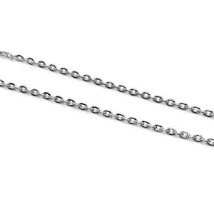 May include: A silver chain necklace with a delicate, linked design.