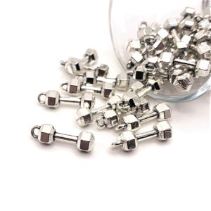 1, 4, 20 of 50 BULK Zilveren haltertraining Oefening Gym Charms | Wordt onmiddellijk verzonden vanuit de VS | AS1535