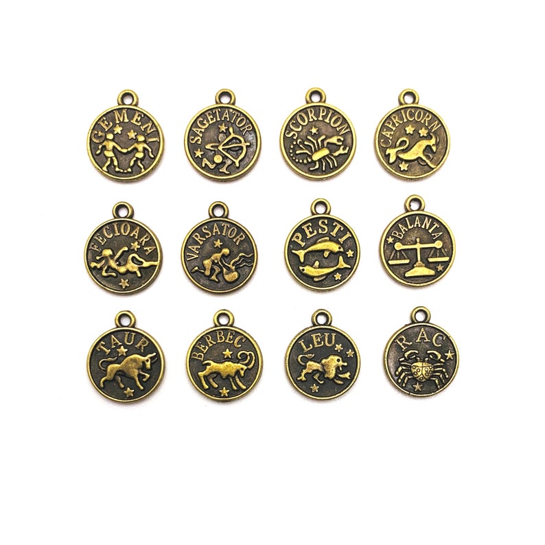 12 or 60 BULK Tiny Zodiac Character Charms Astrology Birth Etsy