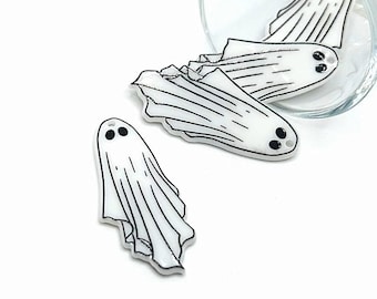 1, 4 o 20 encantos colgantes de fantasma blanco a granel, fantasma lindo, encanto de Halloween / barcos inmediatamente desde EE. UU. / WH1554