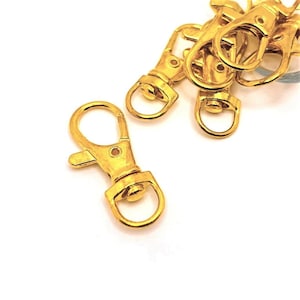 4, 20 or 50 Pieces: Bright Silver Swivel Lobster Clasps Lanyard Clips,  15x37 mm