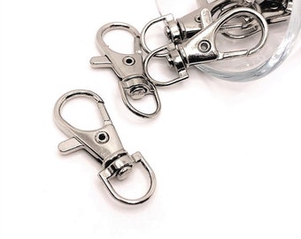 4, 20 or 50 BULK Antique Silver Swivel Lobster Clasps, Keychain Base, Lanyard Clip Parrot Claw, 15x37mm | Ships Immediately from USA | AS637