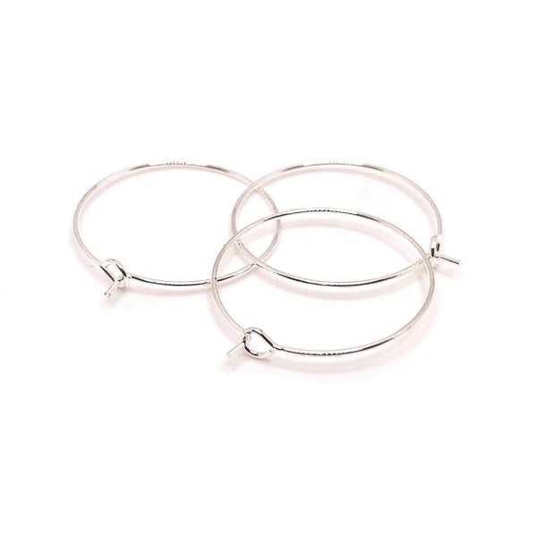 4, 20 or 50 BULK Silver Plated Wine Rings, 25mm, 20g wire, Wine Ring Base, DIY Rings | Ships Immediately from USA | SL1575