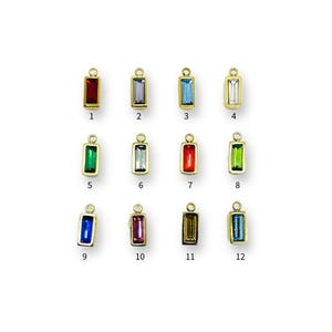 Charms de naissance en or 14 carats et zircone cubique en acier inoxydable, 11 x 4 mm | Expédié rapidement depuis les États-Unis