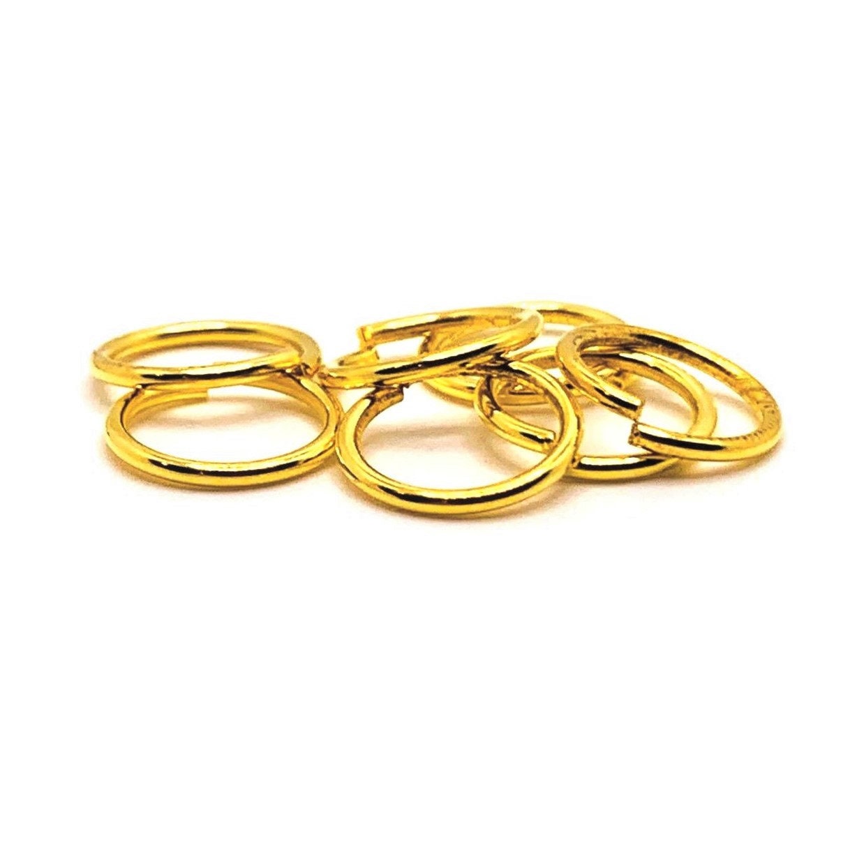 100, 500 or 1,000 12mm Large Gold Jump Rings, Bulk Findings, Open Rings, 17 gauge, 17 g, Thick Rings | Ships Immediately from USA | GL1038