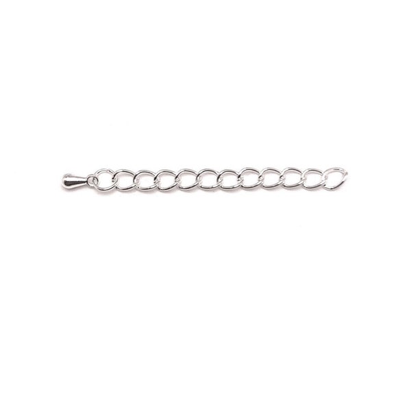 1, 4, 20 or 50 BULK pcs Silver Plated Iron Necklace Extender, 2 inches | Ships Immediately from USA | SL1294