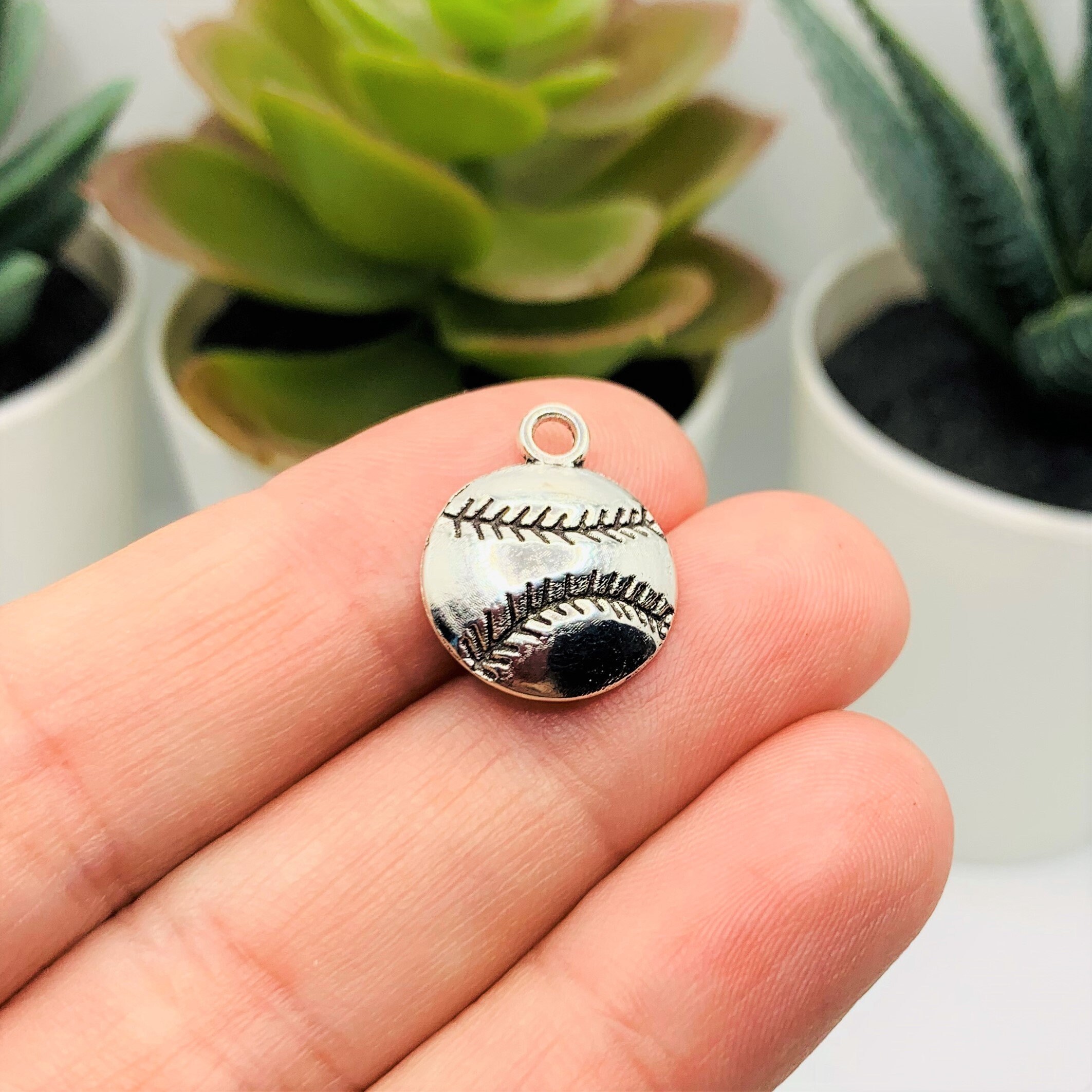 4 20 or 50 BULK Baseball Charms Antique Silver Softball Etsy