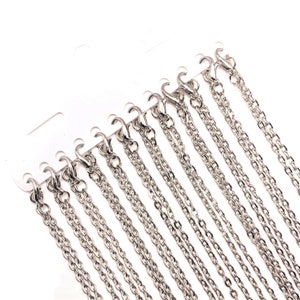 12 or 72 Pack BULK 18" Antique Silver toned Chains, Pre-made Chain with Lobster Clasp, 18" Necklaces | Ships Immediately from USA | AS095
