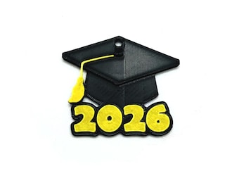 4 or 20 BULK Gold and Black School Colors 2026 Graduation Cap Charms, College, Highschool, Cupcake Topper | Ships from USA | GL2409