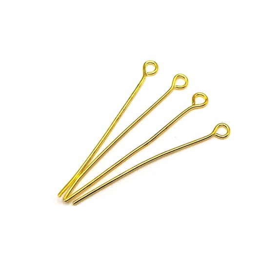 2 Inch Long Eye Pins 50mm Eyepins Gold Plated Eye Pins 