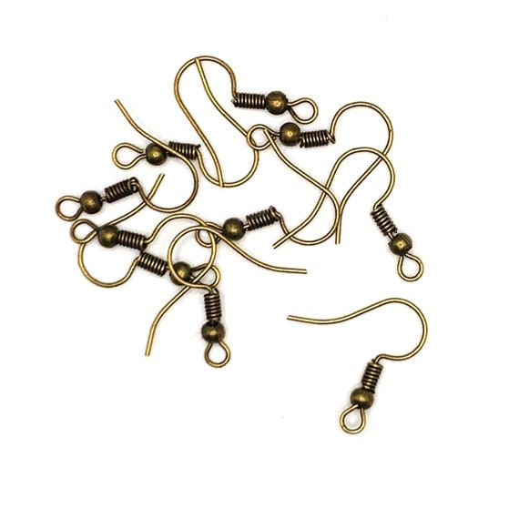 100 or 500 BULK Bronze Fish Hook Earring Wires, French Hook Earrings,  Wholesale Findings, 20 X 18mm Ships Immediately From USA BR018 