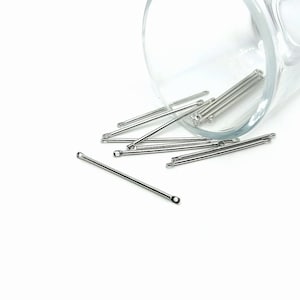 4, 20 or 50 BULK Simple Antique Silver Bar Connectors,  two hole links, 35 x 2 mm | Ships Immediately from USA | AS1266