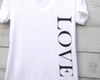 LOVE Shirt, Love Graphic Tee, Womens V Neck Tee Shirts, Love Trendy Tshirts, Love Tshirt, Love Tee, Positive Inspiration,Love Gifts,Yoga Tee