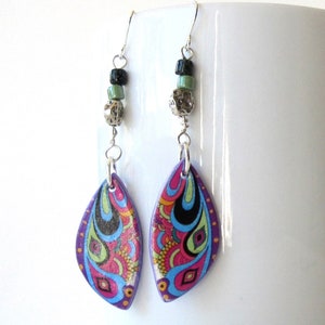 Dangle Earrings Boho Chic, Modern Boho Earrings, Bohemian Jewelry, Colorful Earrings, Modern Jewely,Bohemian Dangle Earrings,Sterling Silver