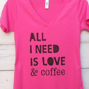 Coffee Tee Shirt, Coffee Shirt, Coffee Tshirt, Coffee Tee, Caffeine Shirt, All I Need is Coffee, Coffee Lover Gift, Funny Coffee Shirt image 2