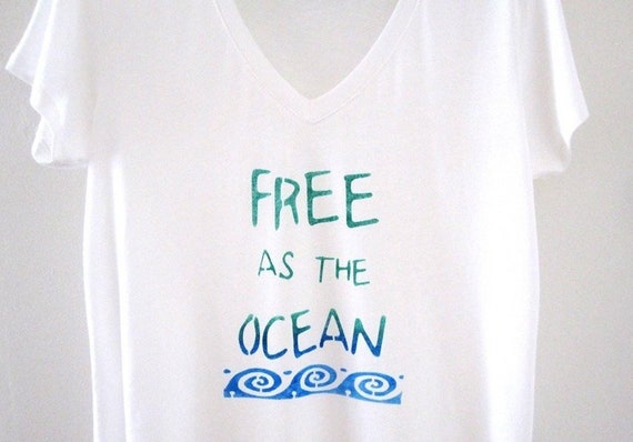 BEACH Graphic Tee V Neck T-shirts for 