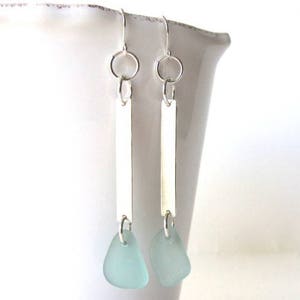 Long Silver Earrings Dangle, Ocean Jewelry, Modern Silver Earrings, Beach Jewelry,Bohemian,Boho Chic,Sterling Bar Dangle Earrings,Minimalist