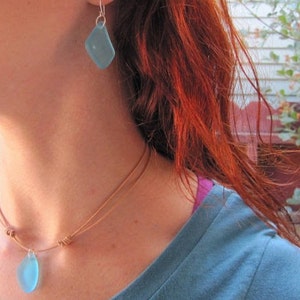 BLUE Sea Glass Earrings, Beach Jewelry, Turquoise Blue Sea Glass, Boho Jewelry, Beach Glass Earrings, Bohemian Earrings, Sea Glass Jewelry image 2