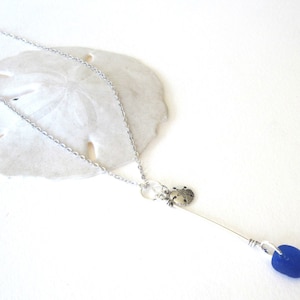 Sea Glass Necklace, Beach Glass Necklace Sea Glass Jewelry, Simple Sea Glass Necklace, Sterling Silver Necklace, Beach Necklace, Minimalist
