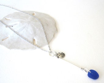 Sea Glass Necklace, Beach Glass Necklace Sea Glass Jewelry, Simple Sea Glass Necklace, Sterling Silver Necklace, Beach Necklace, Minimalist