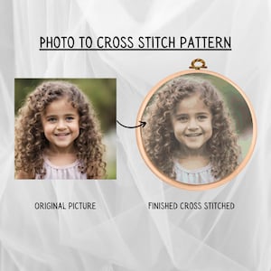 Photograph to Cross Stitch Pattern, convert your photo to custom cross stitch pattern, Custom cross stitch pattern